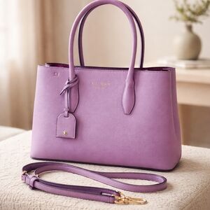 Kate Spade Lavender Leather Tote with Detachable Strap NWOT